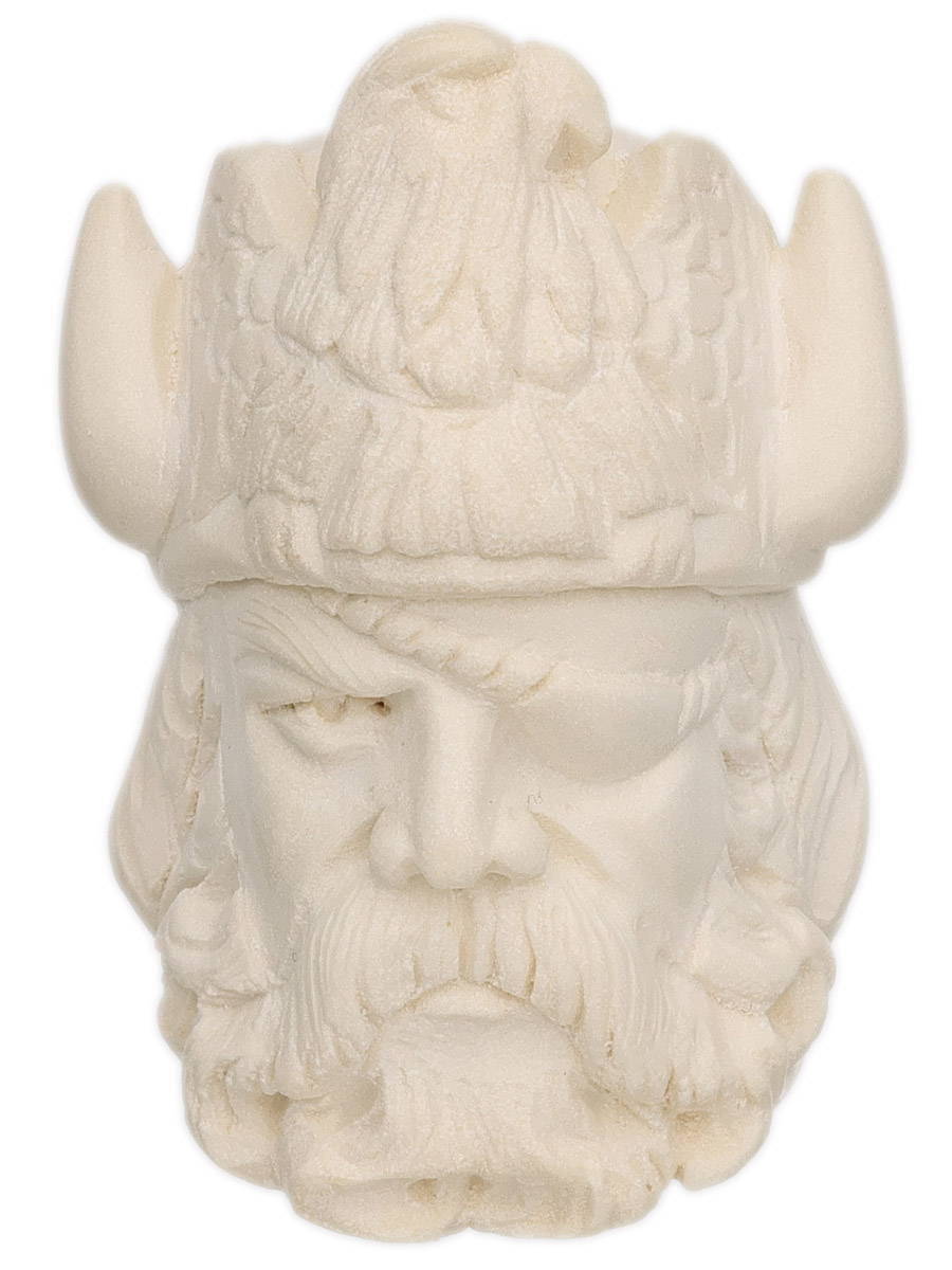 AKB Meerschaum Carved Viking with Horned Cap & Eyepatch (with Case)