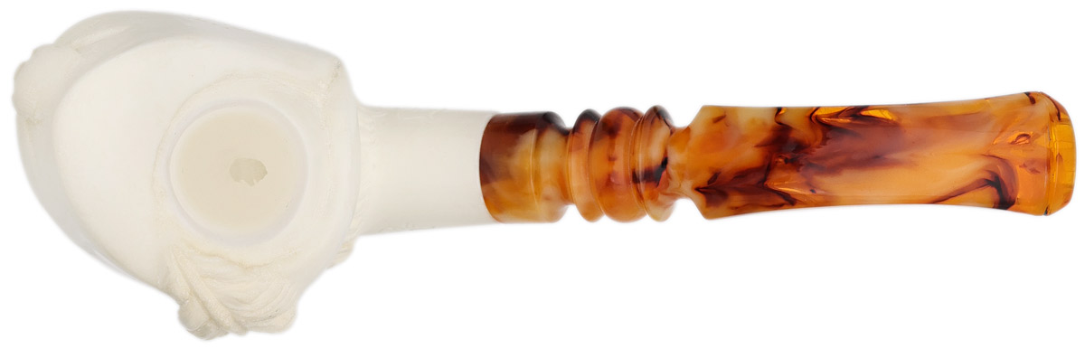 AKB Meerschaum Carved Pirate Skull with Cap (with Case)