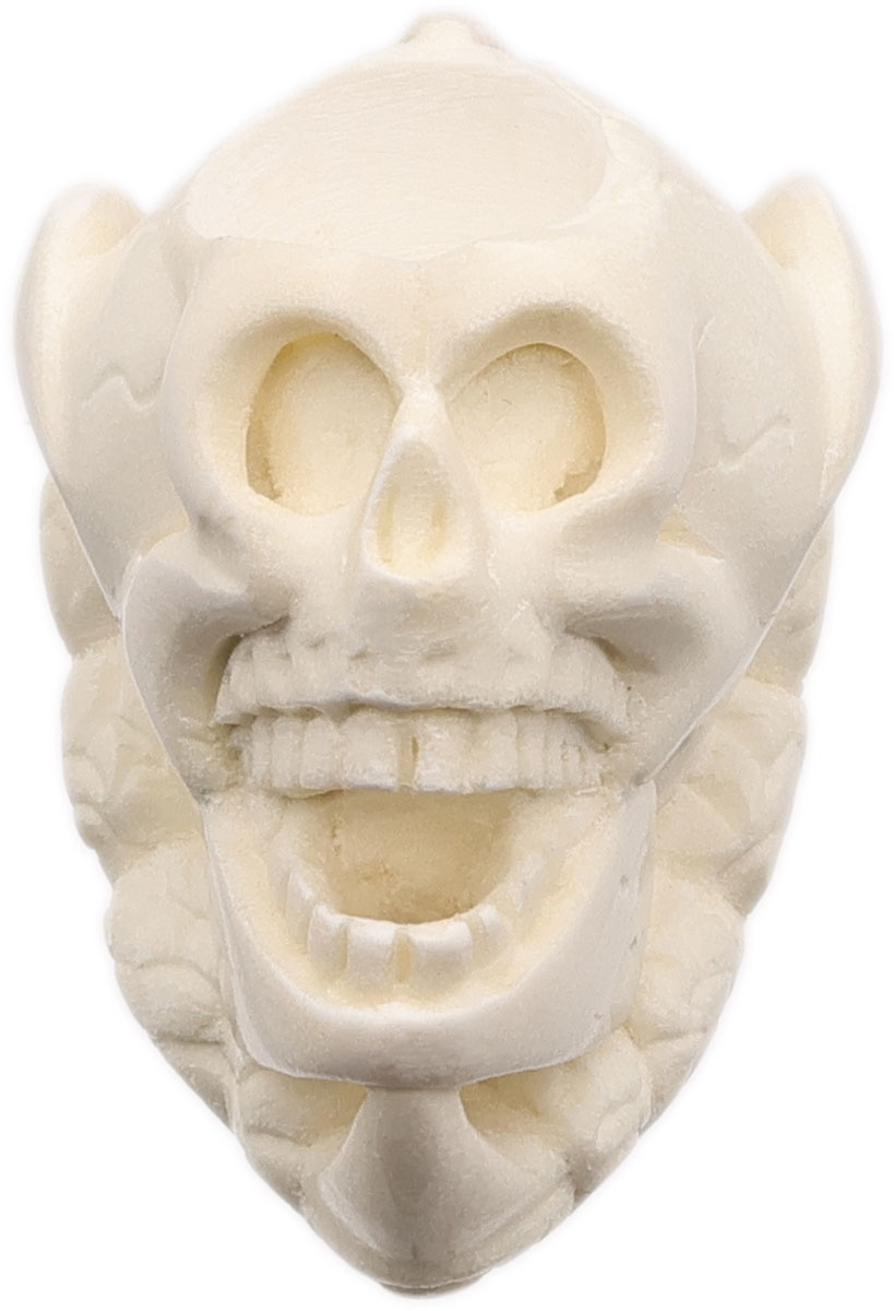 AKB Meerschaum Carved Dragon Claw Holding Skull (Selver) (with Case)