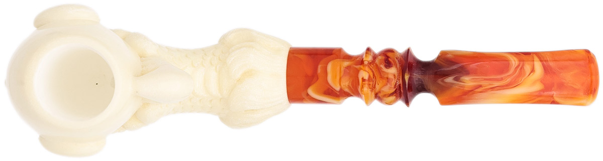 AKB Meerschaum Carved Dragon Claw Holding Smooth Egg (with Case)