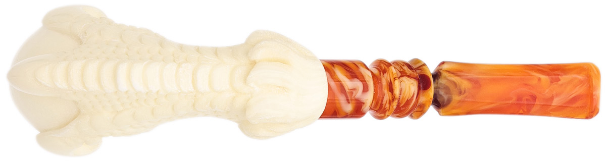 AKB Meerschaum Carved Dragon Claw Holding Smooth Egg (with Case)