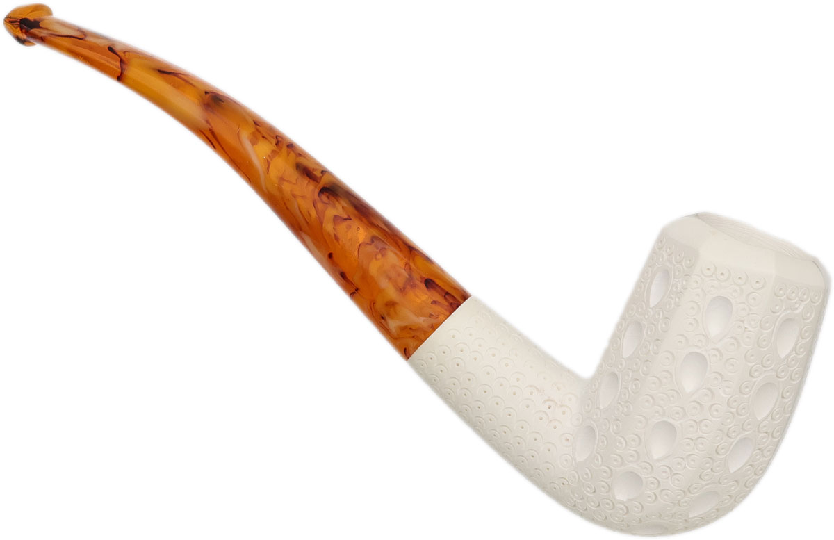 AKB Meerschaum Lattice Paneled Bent Billiard (with Case)