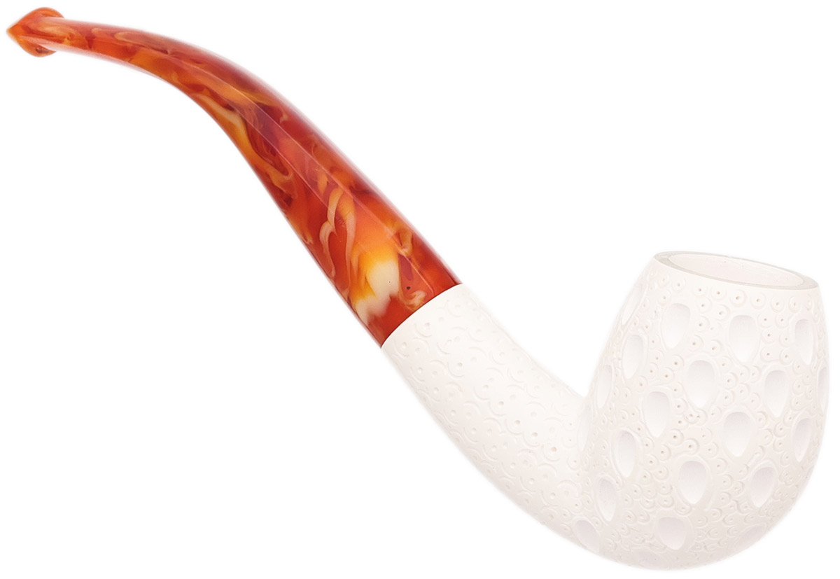 AKB Meerschaum Lattice Bent Egg (with Case)