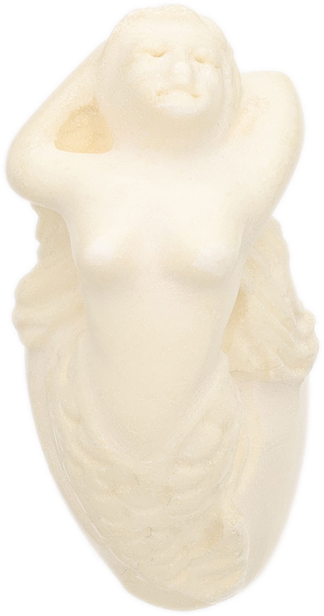 AKB Meerschaum Carved Nude Mermaid on Smooth Egg (with Case)
