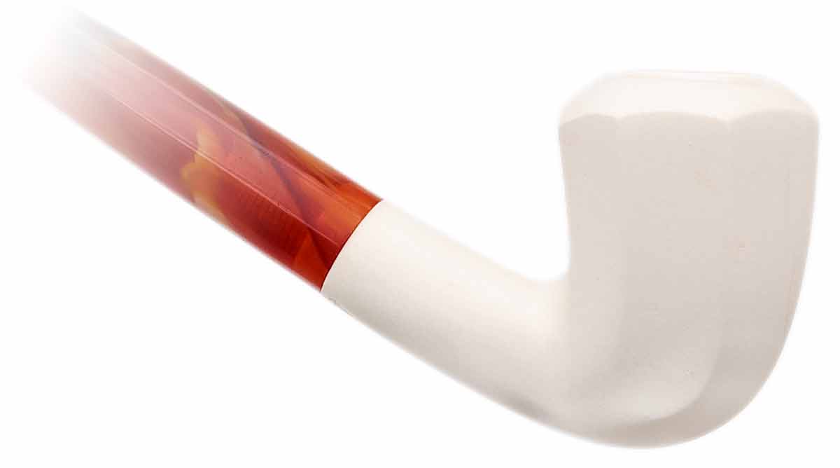 AKB Meerschaum Smooth Paneled Bent Billiard Churchwarden (Ali) (with Case)