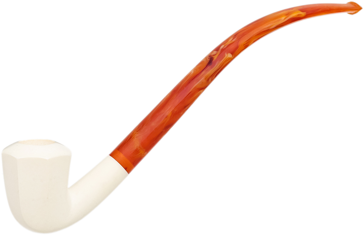 AKB Meerschaum Smooth Paneled Bent Dublin Churchwarden (Ali) (with Case)