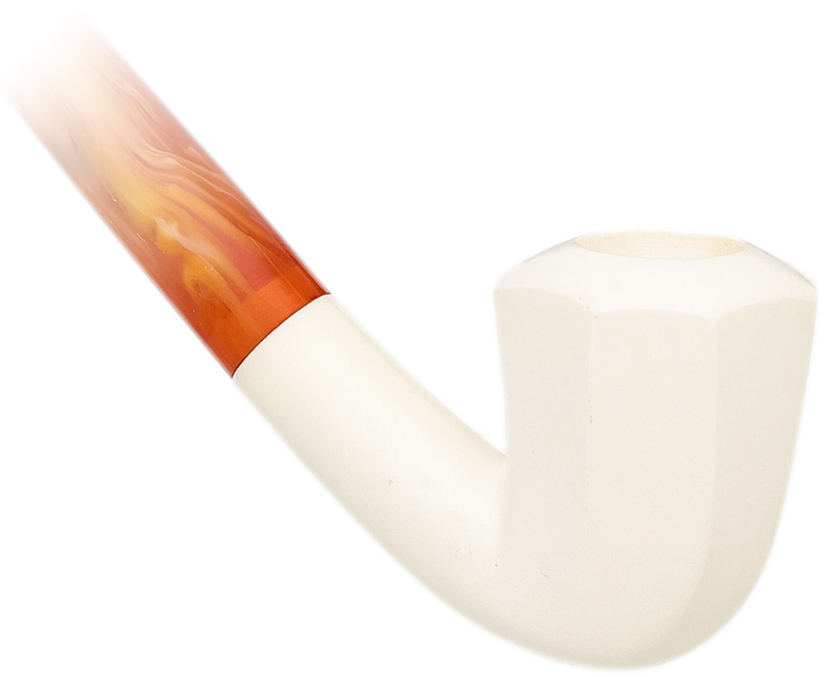 AKB Meerschaum Smooth Paneled Bent Dublin Churchwarden (Ali) (with Case)