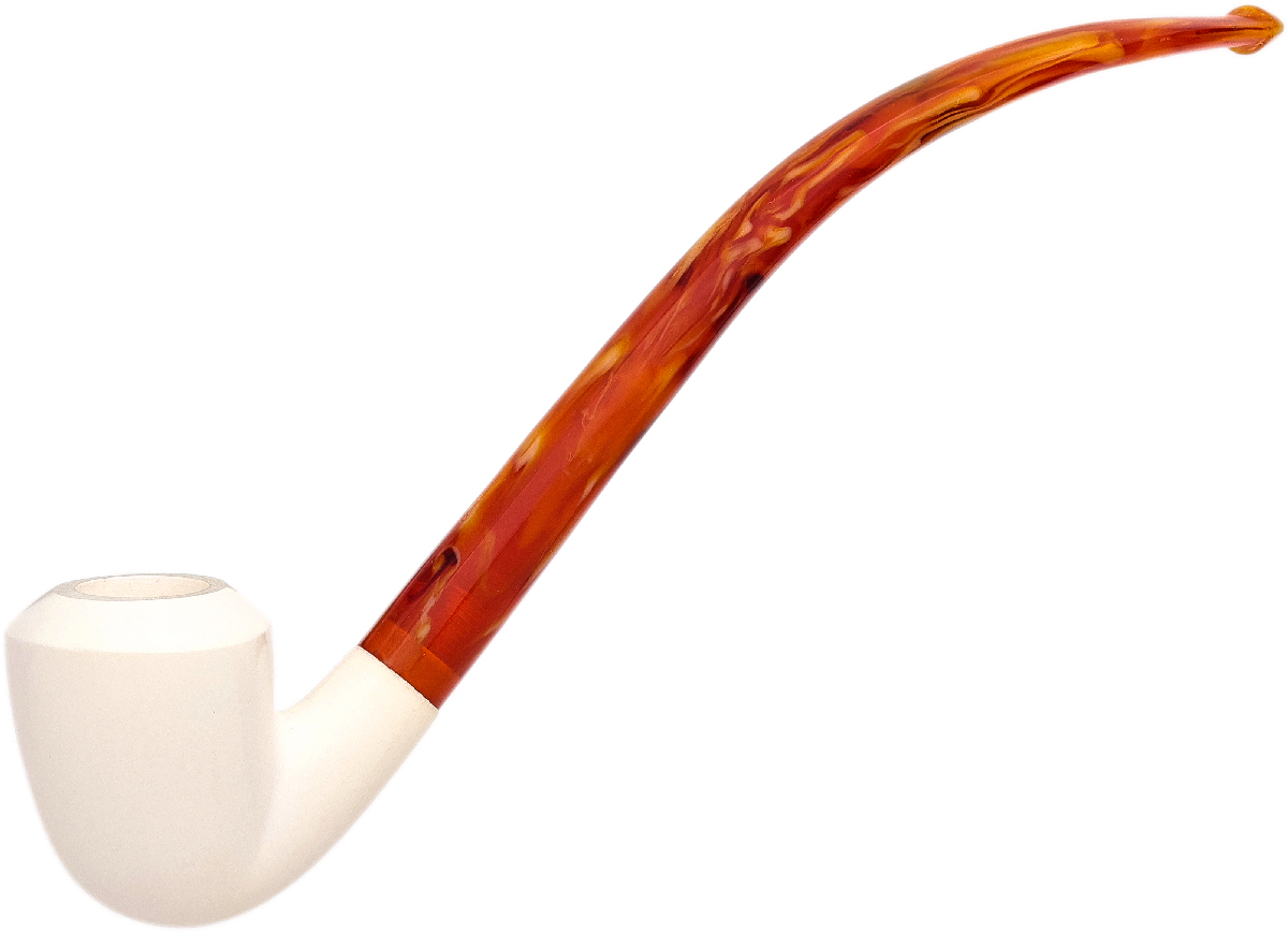 AKB Meerschaum Smooth Bent Dublin Churchwarden (Ali) (with Case)