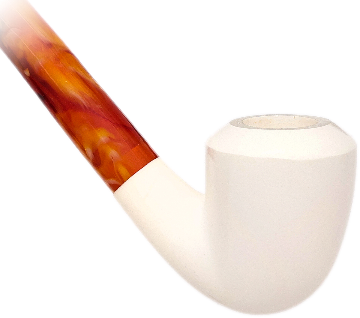 AKB Meerschaum Smooth Bent Dublin Churchwarden (Ali) (with Case)