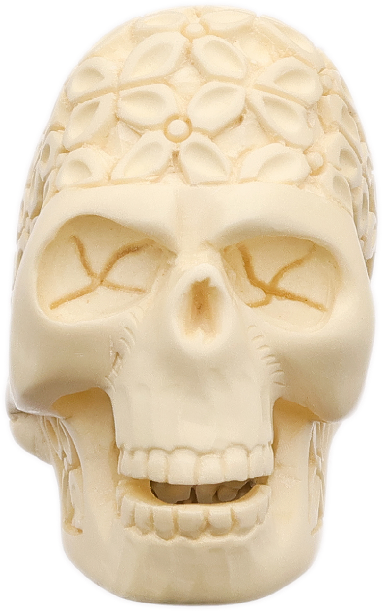 AKB Meerschaum Carved Floral Skull (with Case)