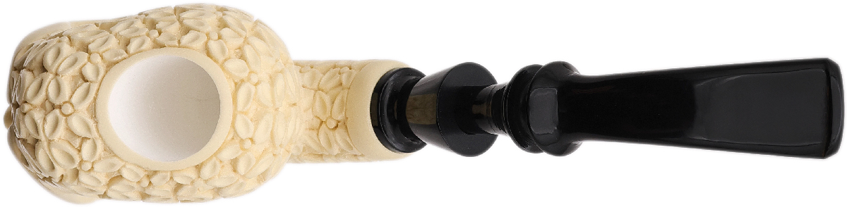 AKB Meerschaum Carved Floral Skull (with Case)