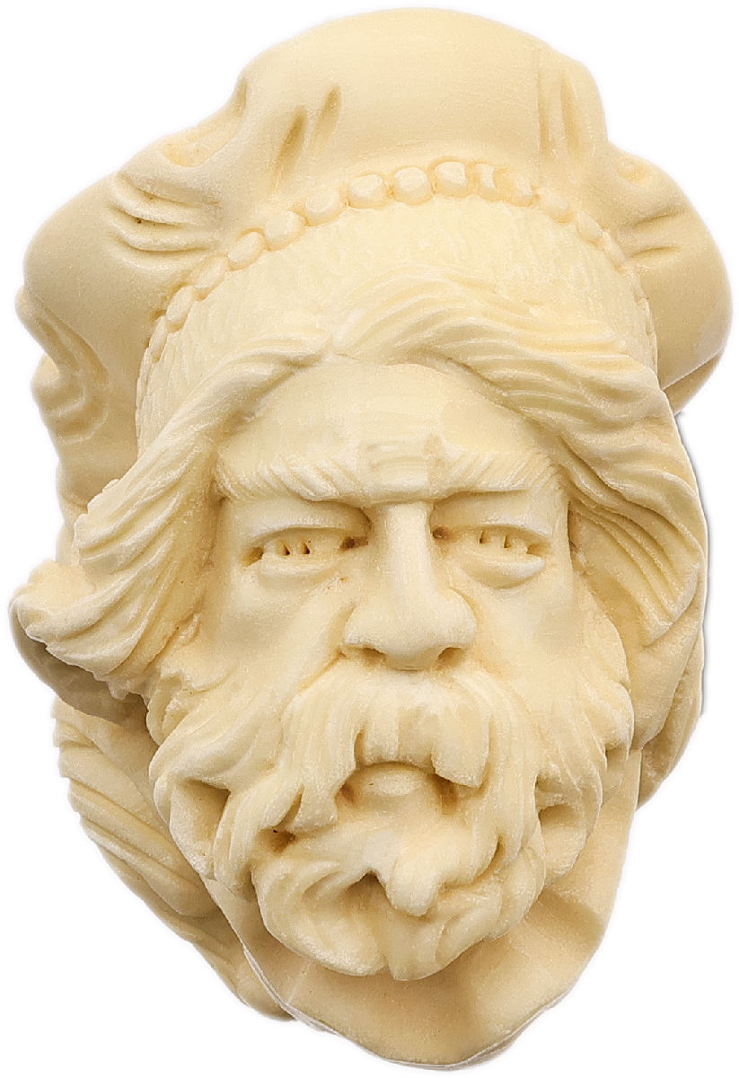 AKB Meerschaum Carved Bearded Man with Hat (Ali) (with Case)