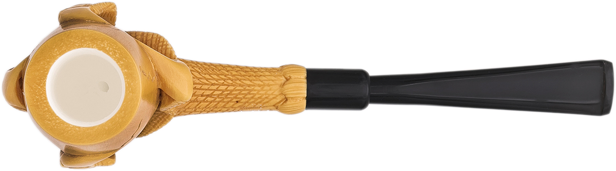 AKB Meerschaum Carved Dragon Claw Holding Spot Carved Egg (Ali) (with Case)