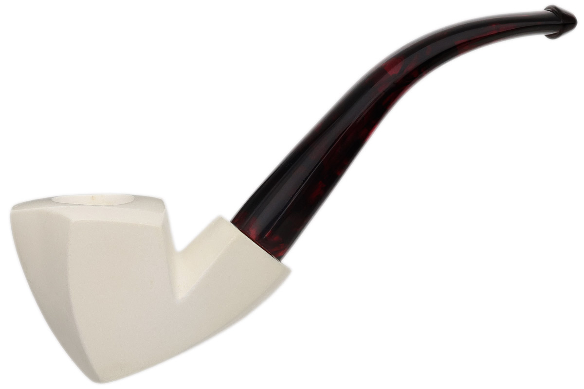 AKB Meerschaum Smooth Paneled Bent Dublin (with Case)