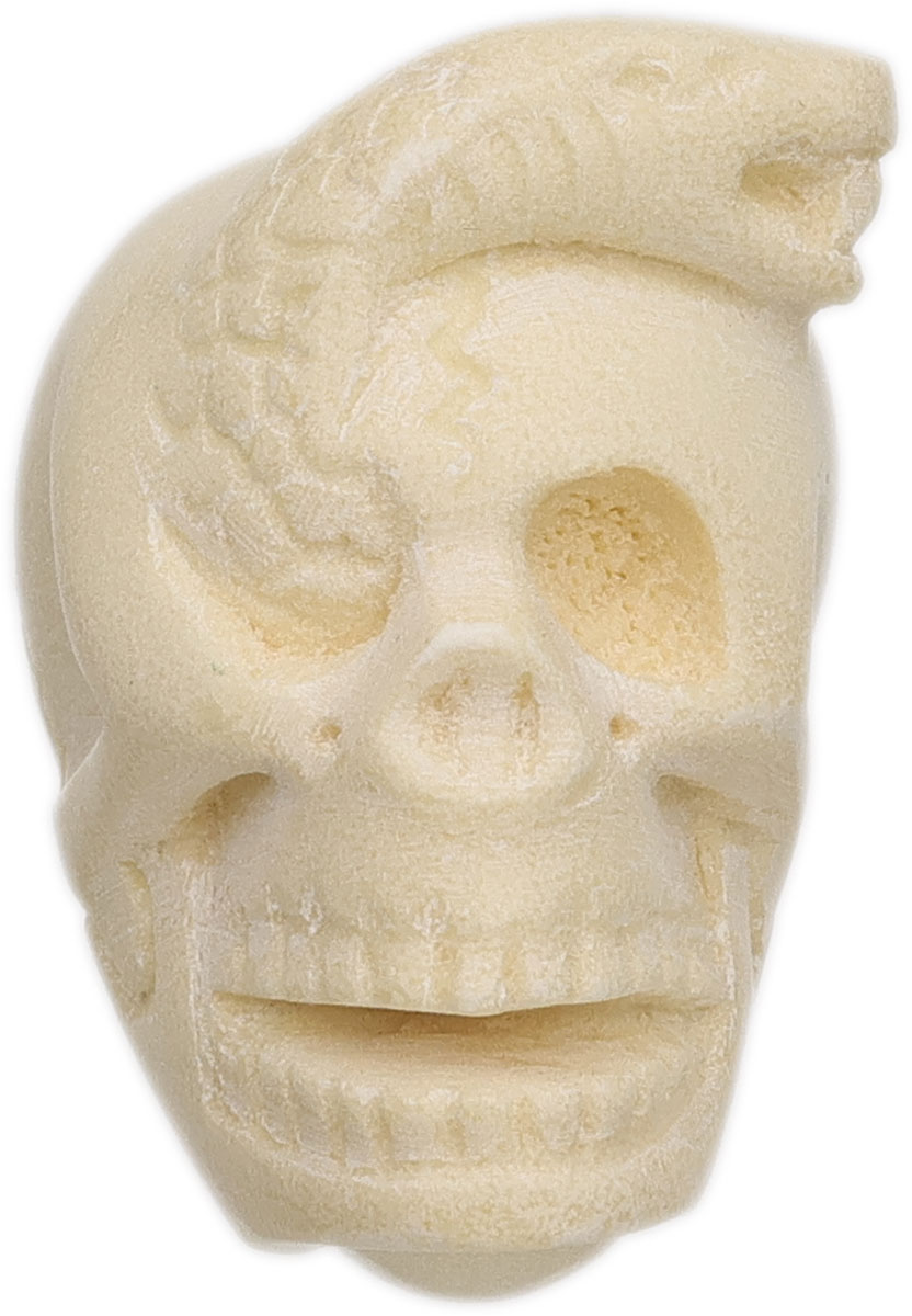 AKB Meerschaum Carved Skull with Snake (with Case)