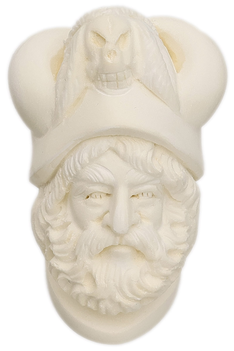 AKB Meerschaum Carved Bearded Viking with Horned Cap (with Case)