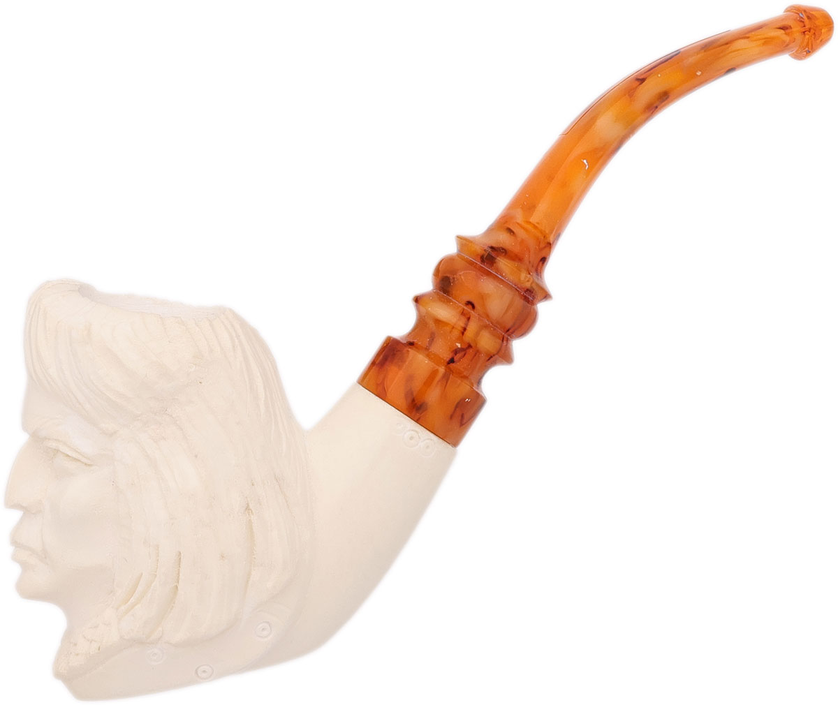 Carved Native American (with Case) Tobacco Pipe