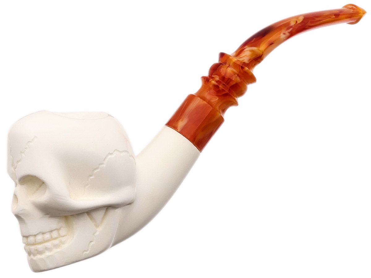 AKB Meerschaum Carved Skull (with Case)