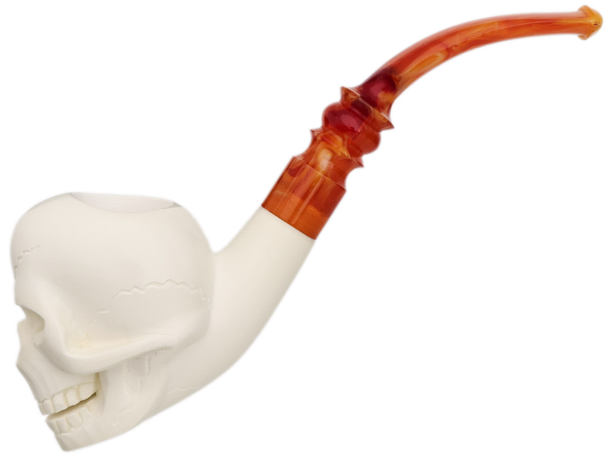 AKB Meerschaum Carved Skull (with Case)