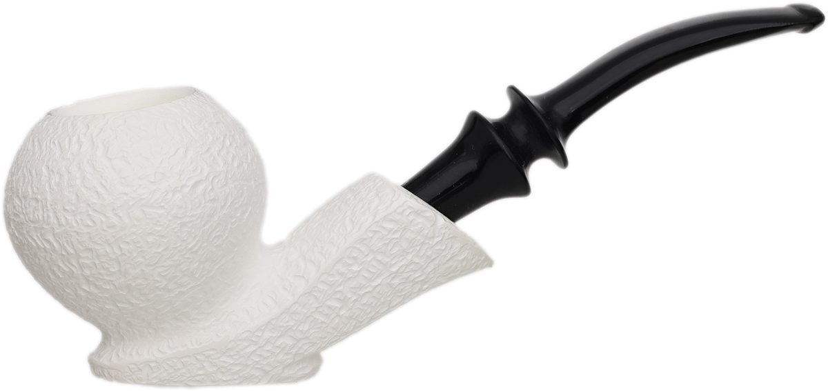 AKB Meerschaum Rusticated Bent Apple Sitter (with Case)