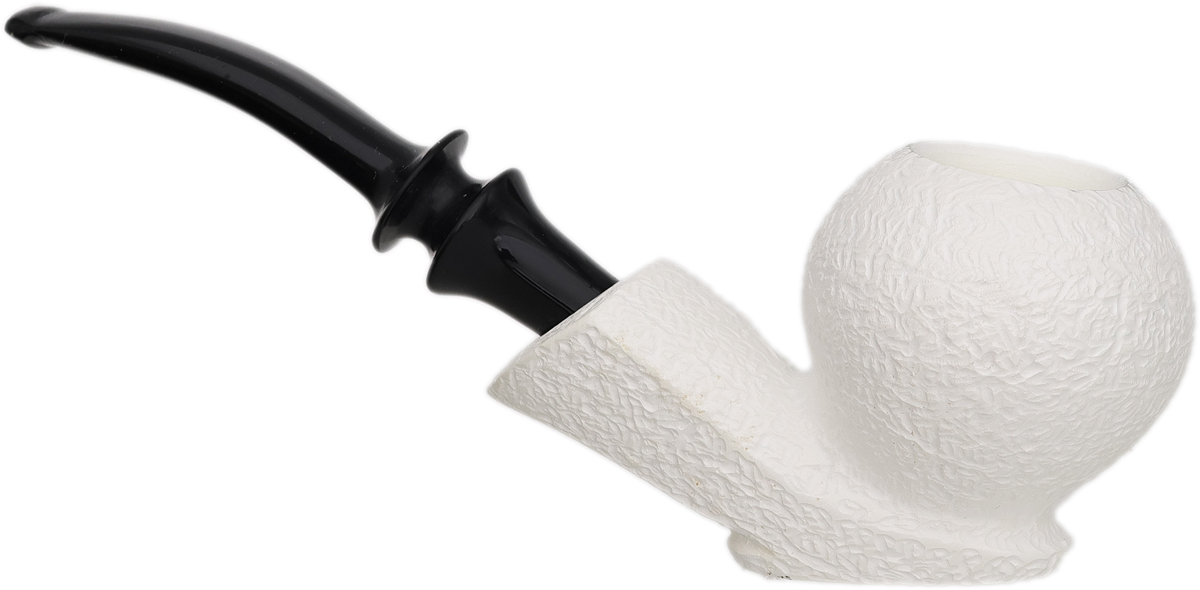 AKB Meerschaum Rusticated Bent Apple Sitter (with Case)