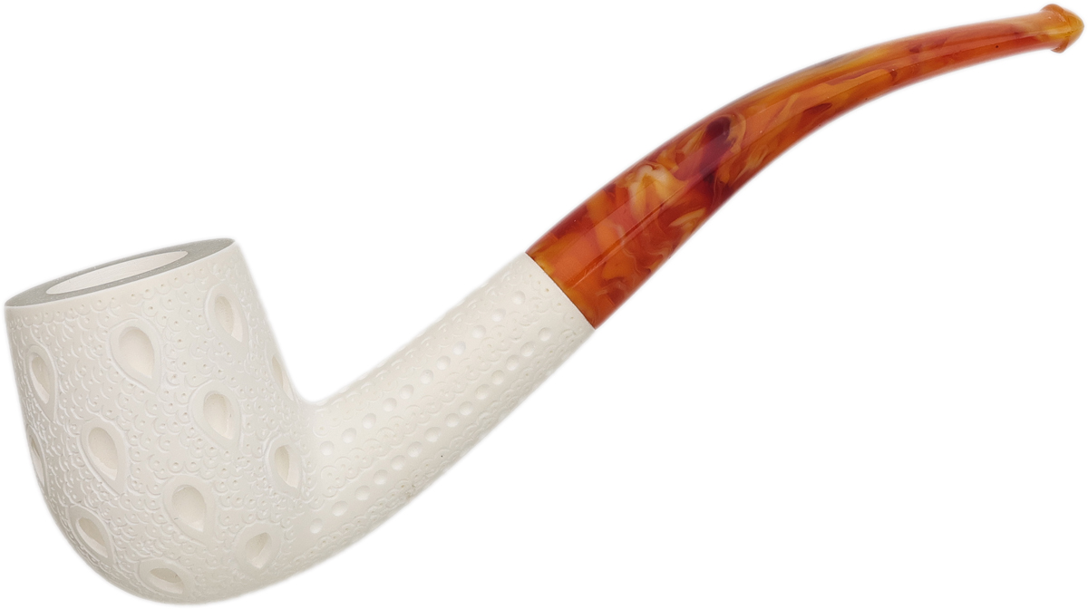 AKB Meerschaum Lattice Bent Pot (with Case)