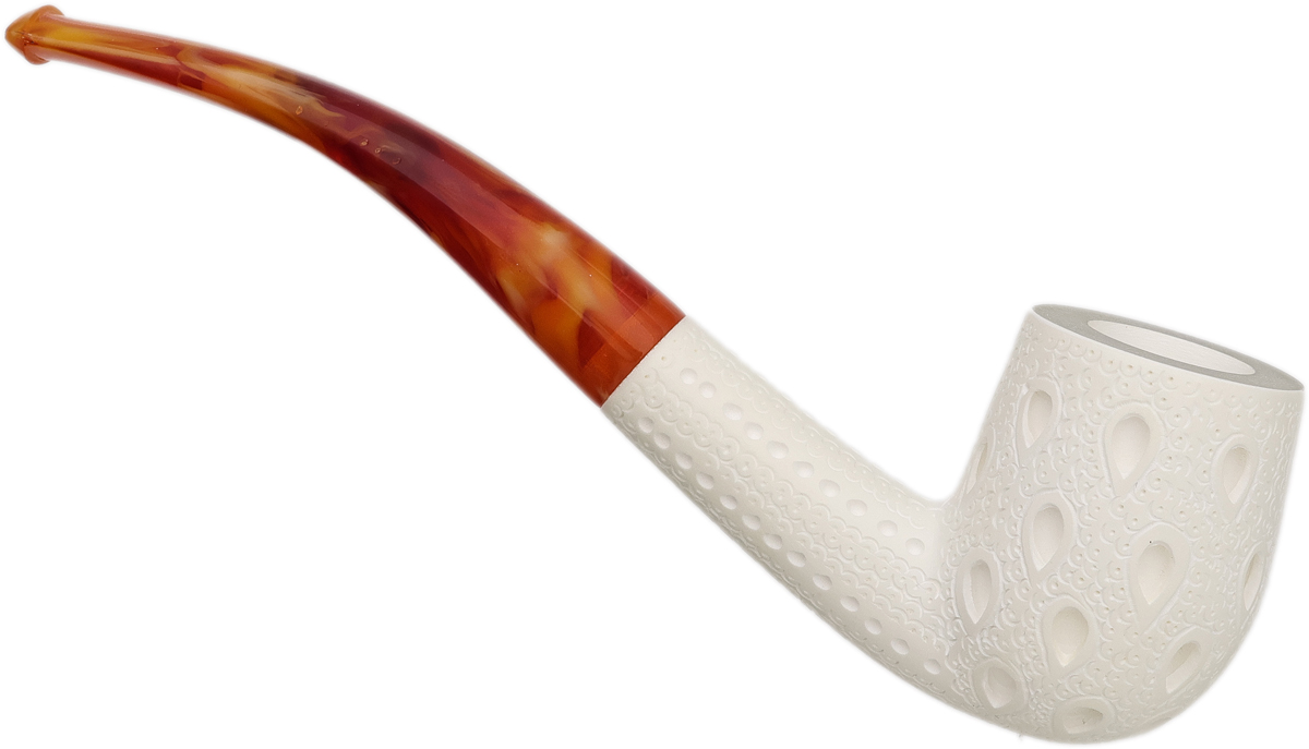 AKB Meerschaum Lattice Bent Pot (with Case)