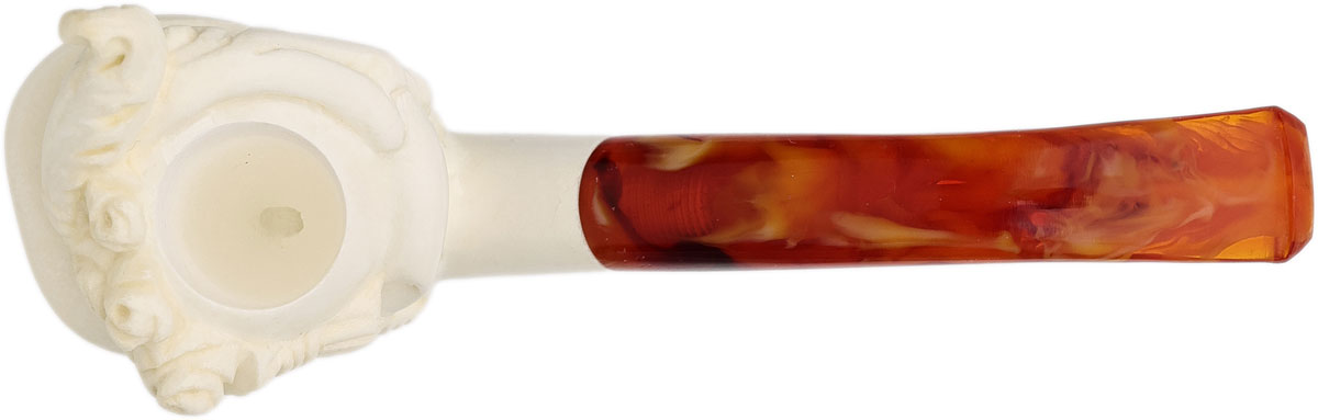 AKB Meerschaum Carved Lady in Floral Hat (with Case)