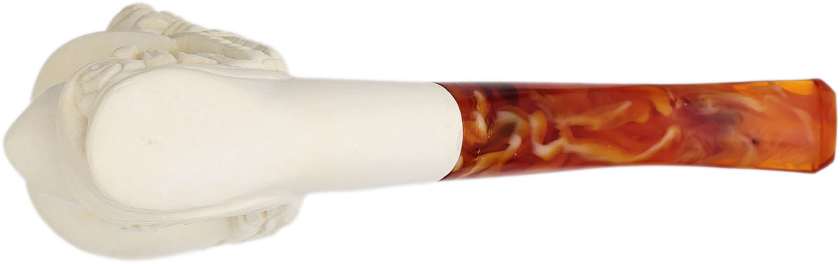 AKB Meerschaum Carved Lady in Floral Hat (with Case)