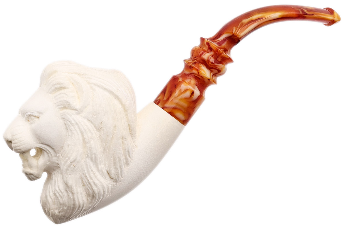 AKB Meerschaum Carved Lion (with Case)