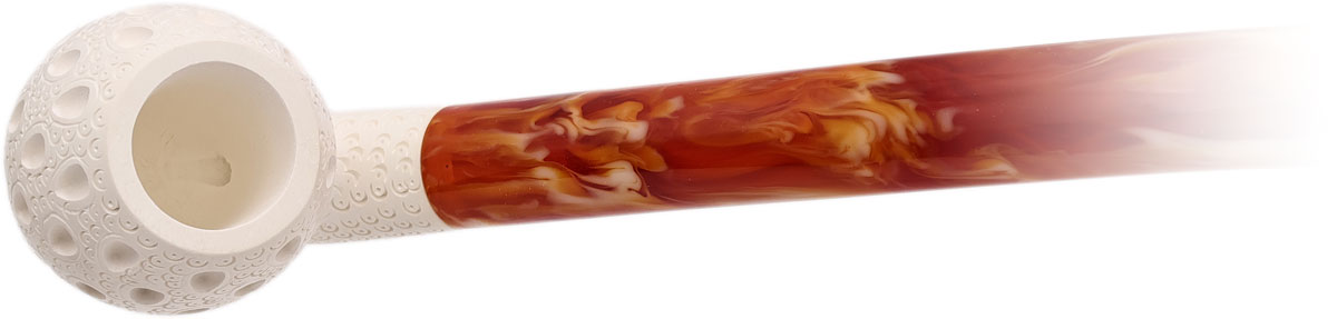 AKB Meerschaum Lattice Bent Egg Churchwarden (with Case)