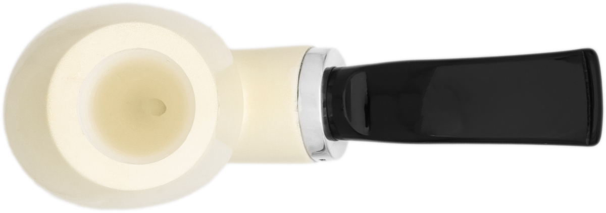 AKB Meerschaum Smooth Reverse Calabash Bent Brandy with Silver (with Case)