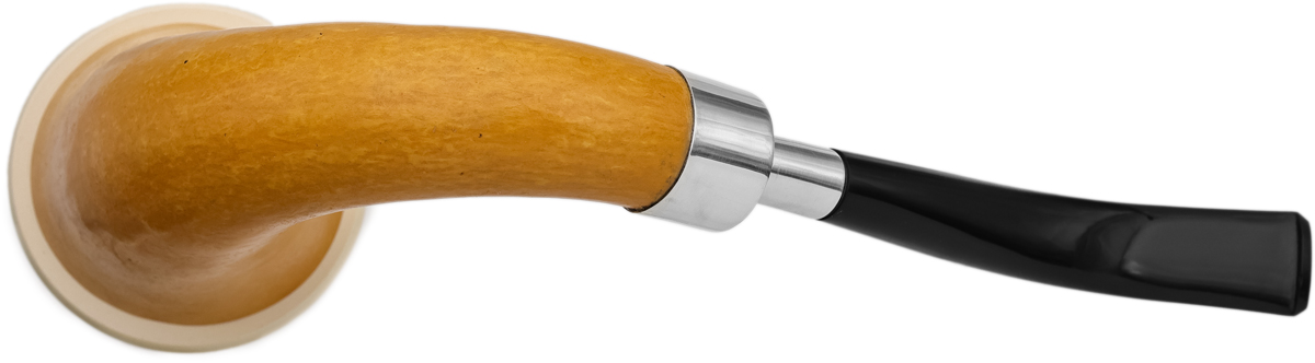 AKB Meerschaum Smooth Gourd Calabash with Smooth Meerschaum Cap with Silver (with Case)