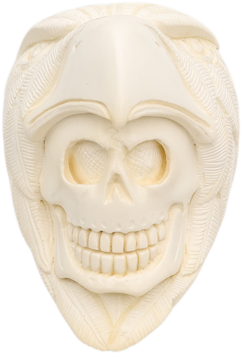 AKB Meerschaum Carved Skull in Eagle Head (I. Baglan) (with Case)