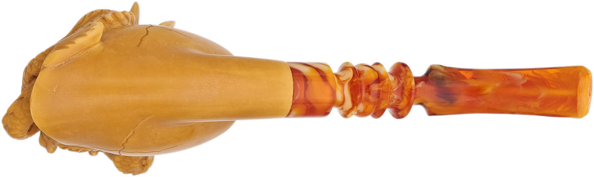AKB Meerschaum Carved Dragon on Spot Carved Egg (with Case)