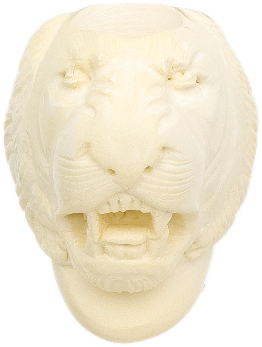 AKB Meerschaum Carved Tiger (Selver) (with Case)