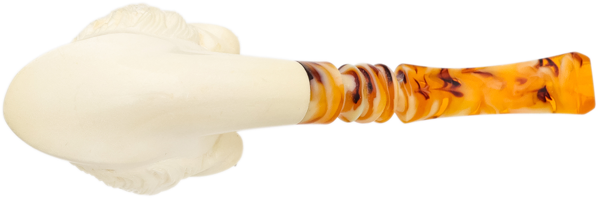 AKB Meerschaum Carved Tiger (Selver) (with Case)