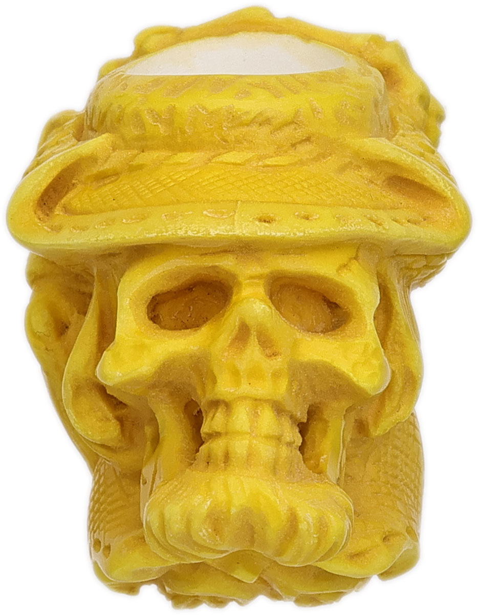 AKB Meerschaum Carved Skull with Hat (Alpaslan) (with Case)