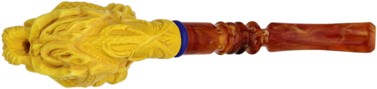 AKB Meerschaum Carved Skull with Hat (Alpaslan) (with Case)