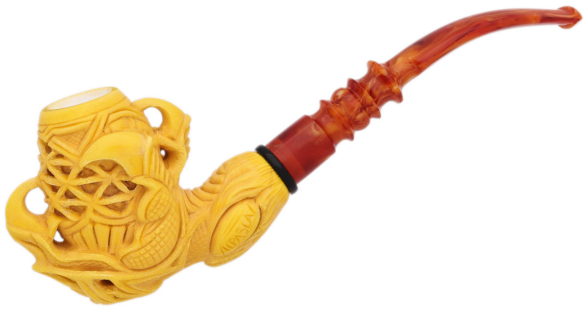 Carved Dragon Claw Holding Carved Egg (Alpaslan) (with Case) Tobacco Pipe