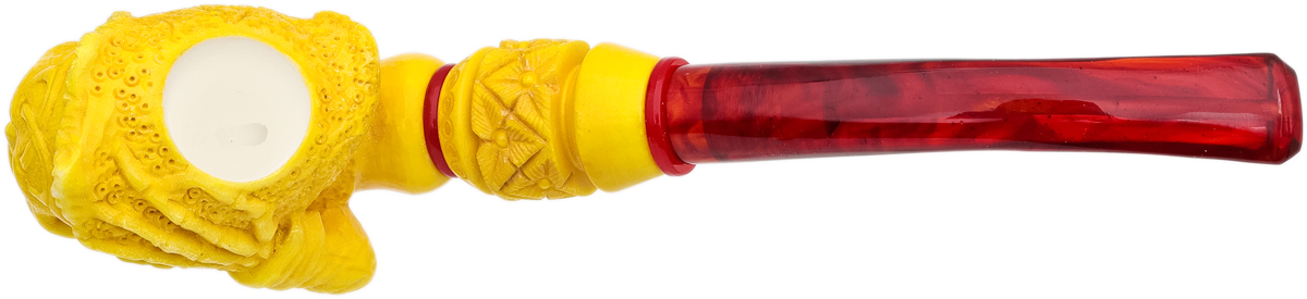 AKB Meerschaum Carved Hooded Skull (Alpaslan) (with Case)