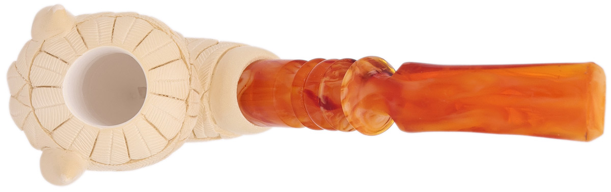 AKB Meerschaum Carved Bearded Skull with Horns (I. Baglan) (with Case)
