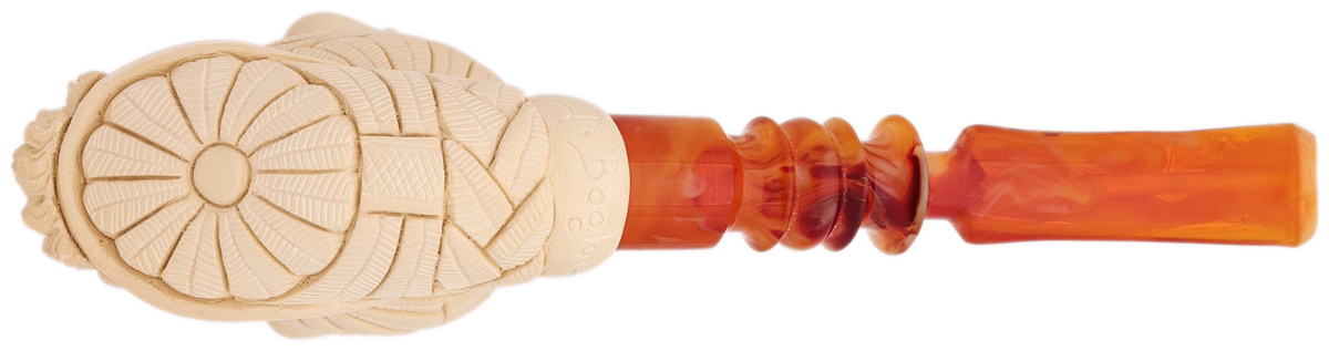 AKB Meerschaum Carved Bearded Skull with Horns (I. Baglan) (with Case)