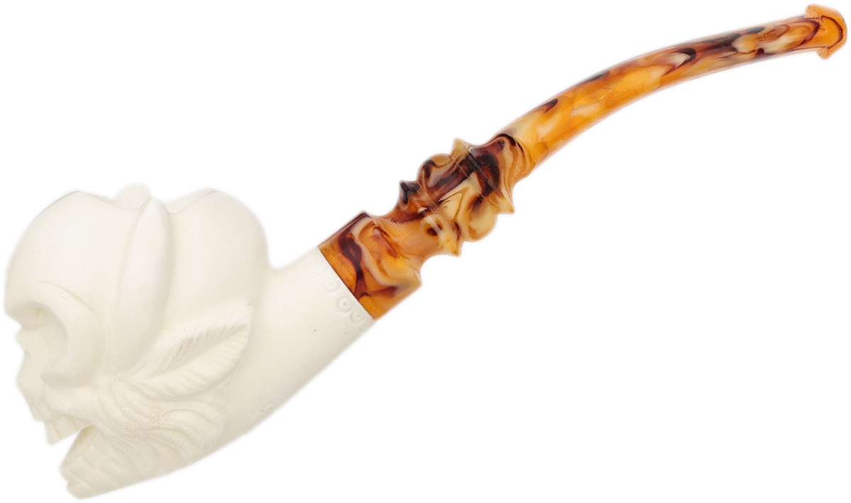 AKB Meerschaum Carved Skull with Horns