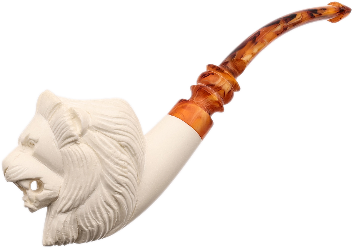 AKB Meerschaum Carved Lion (with Case)