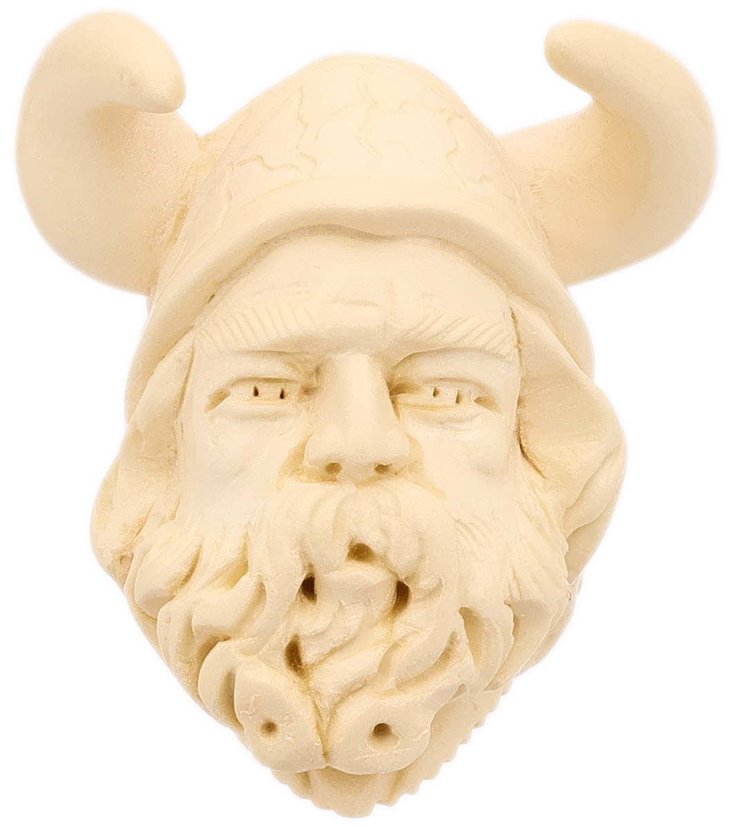 AKB Meerschaum Carved Viking with Horned Helmet (Ali) (with Case)