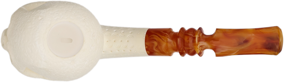 AKB Meerschaum Lattice Carved Skull (Endogan) (with Case)