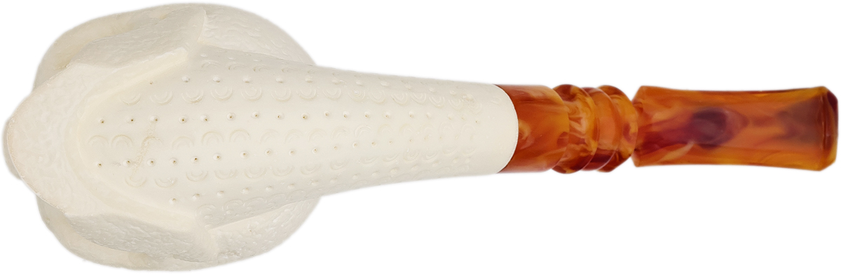 AKB Meerschaum Lattice Carved Skull (Endogan) (with Case)