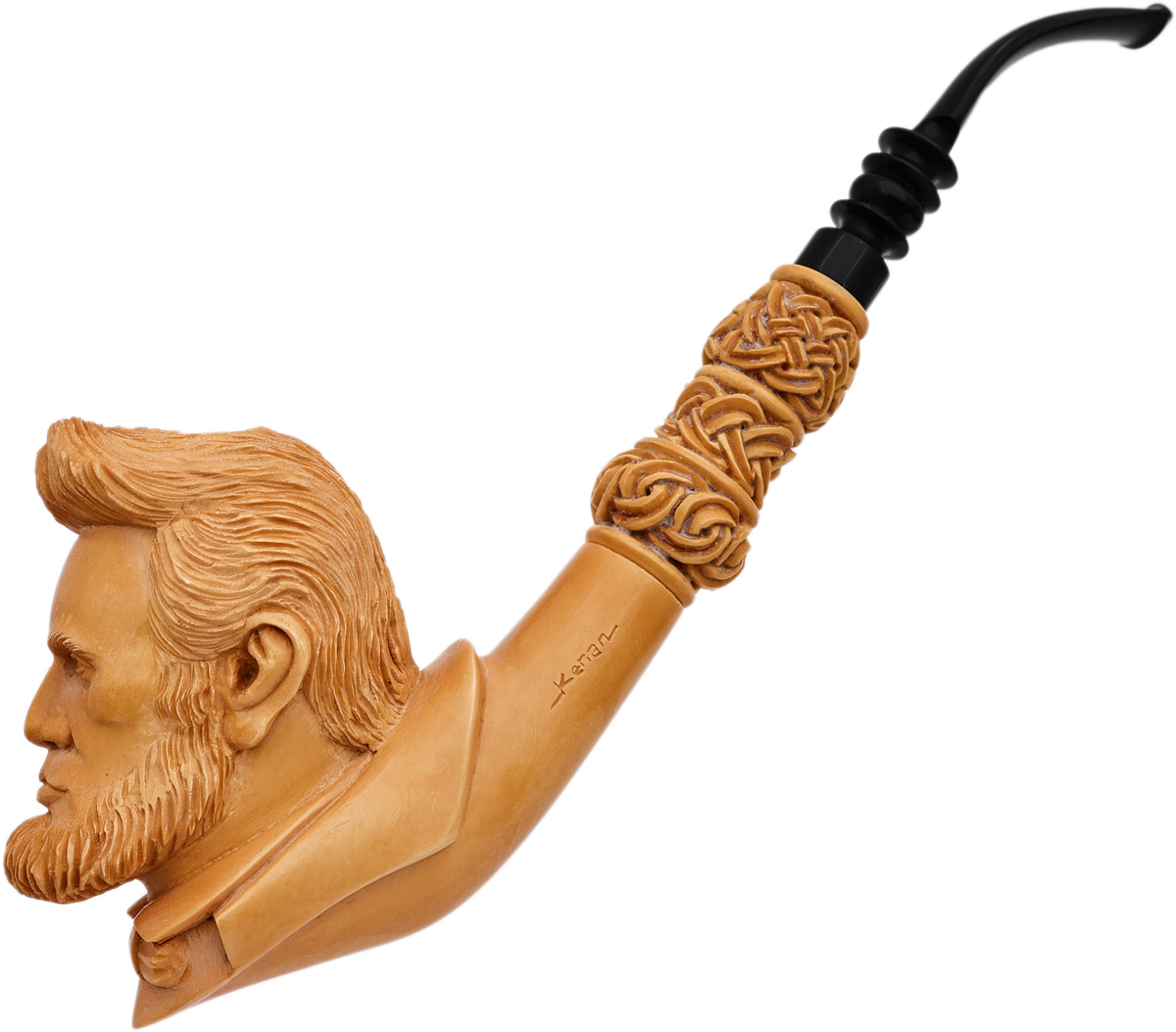 AKB Meerschaum Carved Abraham Lincoln (Kenan) (with Case)