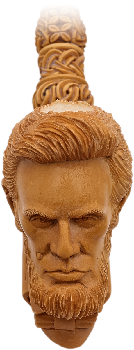 AKB Meerschaum Carved Abraham Lincoln (Kenan) (with Case)